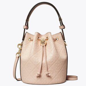 Tory Burch T Monogram Mini Bucket Bag - Blush